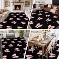 thumbnail image 4 of Area Rug for Living Room, Valentine's Day Non-Slip Indoor Ex Large Carpet for Bedroom/Dining Room, Pink Bows Shining Stars Modern Black Washable Low-Profile Rectangle Floor Runner Rugs - 8 x 10 Ft, 4 of 6