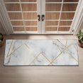 thumbnail image 2 of White Gold Marble Pattern Door Rugs,Washable Non Slip Door Mats Indoor,Decorative Door Mats,Entry Mat Indoor for Entrance,Bedroom,Kitchen,Bathroom,16"x47", 2 of 6