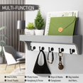 thumbnail image 3 of Key Holder for Wall, Dinosam Mail Organizer Wall Mount with 5 Sturdy Key Hooks and Mail Holder Shelf, Key Organizer Key Rack Entryway Wall Decor,Brown, 3 of 6