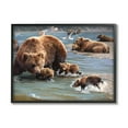 thumbnail image 2 of Stupell Industries Grizzly Bear Family Fishing Animals & Insects Painting Gray Framed Art Print Wall Art, 2 of 5