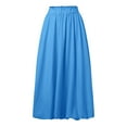 thumbnail image 4 of Riforla Women Maxi Bubble Skirt Elastic Waist Aline Long Puff Skirt Ruffle Hem Balloon Skirts Womens Skirts Blue M, 4 of 6
