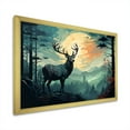 thumbnail image 2 of Designart "Canadian Sunset Landscape Deer III" Animals Framed Wall Art Decor - Modern Farmhouse Brown Deer Landscape Entryway Framed Wall Art, 2 of 6