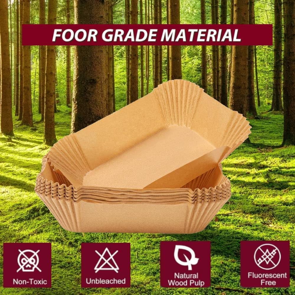 Loaf Pan Liners, 9x5In Air Fryer Liners Disposable, 100Pcs Parchment Non-Stick Pre Formed parchment paper for baking, Rectangle Bread Baking Ninja DZ201