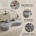 thumbnail image 6 of Modern Curved Sofa for Living Room, 105.5'' Cloud Couch Sofa with 2 Pillows, 4 Seater Upholstery Sofa , No Assembly Required, Gray, 6 of 9
