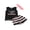 Black, variant on LMLYSoH Toddler Baby Girl Summer Clothes Sleeveless Tassel Letter Print Vest Striped Shorts Bow Hairband