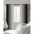 thumbnail image 3 of Fsddascl Black Ombre Blackout Curtains for Bedroom/Living Room, Thermal Insulated Kitchen Curtains, Black Grey White Gradient Modern Abstract Art Grommet Darkening Window Treatment 27.5"x39"x2, 3 of 8