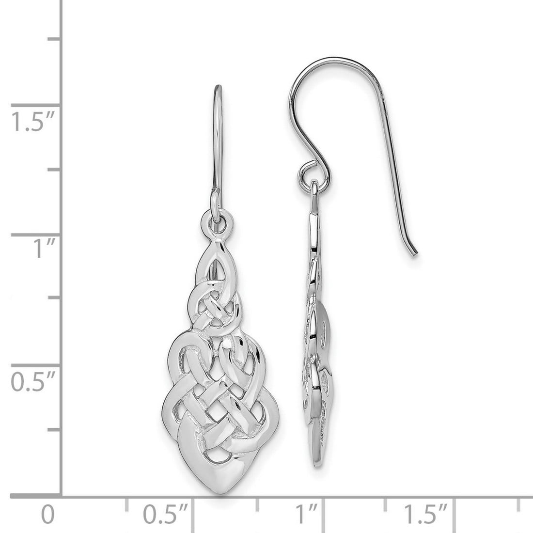 925 Sterling Silver Solid Polished Shepherd hook Long Drop Dangle Earrings 29x15mm Wide Dangle Earring for Women