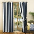 thumbnail image 4 of Sun Zero Valencia Cabana Stripe Indoor/Outdoor Uv Protectant Room Darkening Grommet Curtain Panel, 54"X108", Indigo, 54"X108", Indigo/Stripe, 4 of 7