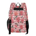 thumbnail image 3 of PVC Transparent Backpacks Clear Backpack for Travel and Outings Roses and Stripes Pattern, 3 of 7
