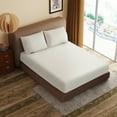 thumbnail image 3 of Shunjie.Home 1 Fitted Sheet Only Twin Size 100% Egyptian Cotton, 600 Thread Count, 16" Deep Pocket, Ivory, 3 of 6