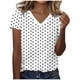thumbnail image 1 of Camisetas Casuales de las Mujeres Impresas de Manga Corta con Cuello en V Blusa de Moda Cómoda para el Uso Diario Casual, 1 of 5
