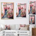 thumbnail image 4 of Designart "Artful Facades Exploring Pink Miami I" Floral Floater Framed Wall Art Living Room, 4 of 7