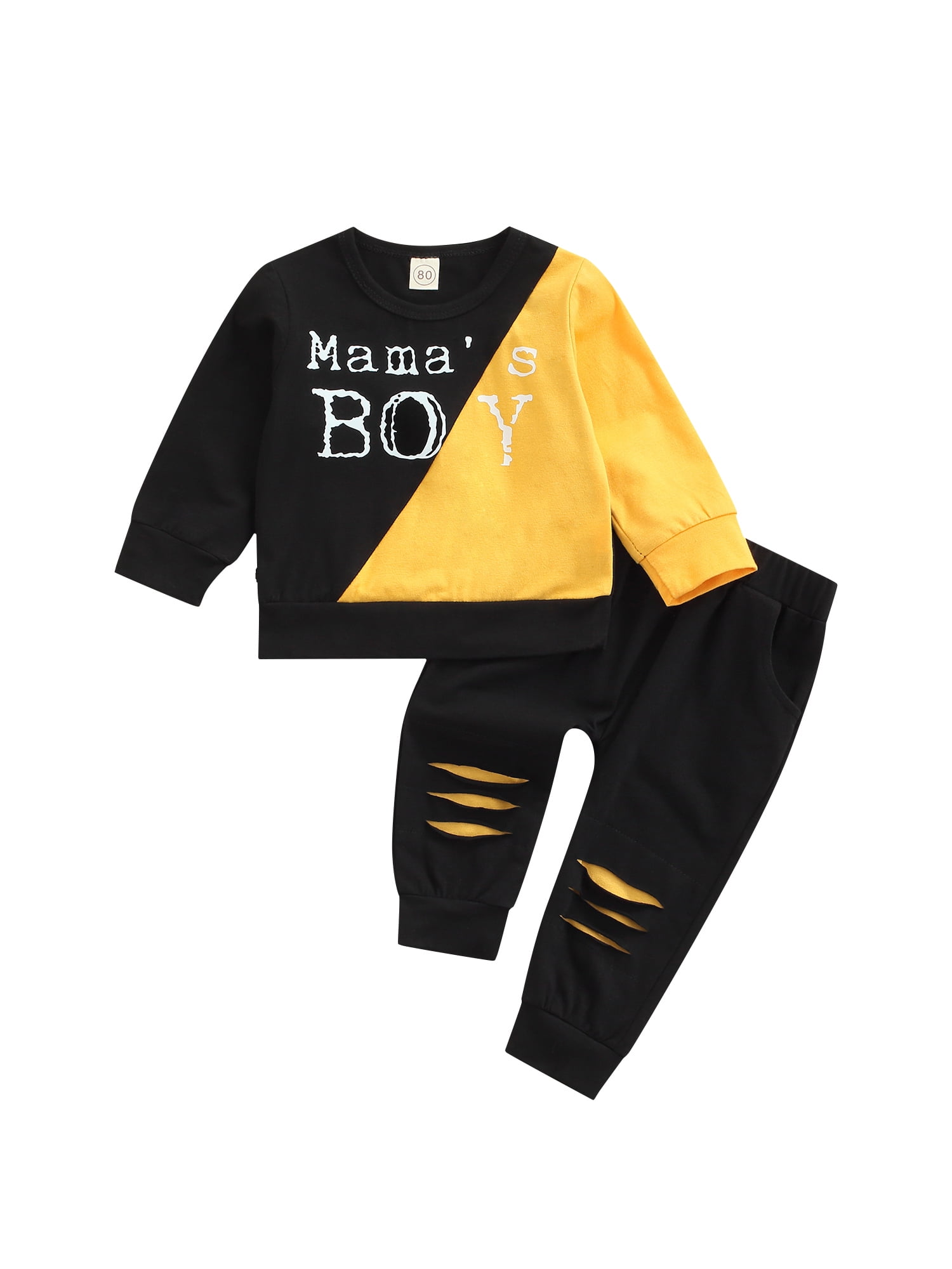 Toddler Baby Boy Letters Printed Tops Pants Leggings Outfits Clothes Set
