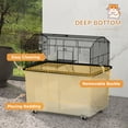 thumbnail image 6 of PawHut 22" 2-Tier Hamster Cage with Extra-Deep 14" Base, Small Animal Cage with Ramp, Water Bottle, Food Dish, Wheels, Black, 6 of 9