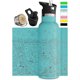 thumbnail image 1 of Involve & Evolve Insulated Water Bottle with 3 Lids (Straw Lid) Kids Reusable Double Walled Stainless Steel Flask Metal Thermos 12oz 17oz 20oz 25oz (25 oz, Ocean) Involve & Evolve Ver descripción, 1 of 2