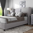 thumbnail image 4 of Bowery Hill Fabric Upholstered Platform Queen Bed in Light Gray, 4 of 12