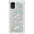 thumbnail image 2 of Compatible with Samsung Galaxy A51 5G Case Glitter Liquid Clear Bling Moving Floating Sparkle with Ring Holder Kickstand TPU Girly Women Cute Phone Case for Samsung Galaxy A51 5G Sliver YBZ, 2 of 6