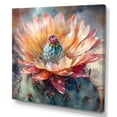 thumbnail image 2 of Designart "Orange Green Cactus Flower III" Floral Cactus Wall Art Print, 2 of 5