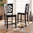 thumbnail image 4 of Baxton Studio Dark Brown Finished Wood 2-Piece Counter Stool Set, 4 of 8