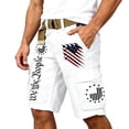 thumbnail image 2 of FASHOFT Cargo Shorts for Men USA 250th Anniversary Shorts American Flag Print Men Patriotic 4th of July Short with Pockets White XXXXL, 2 of 6