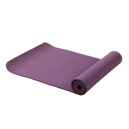 TPE6mm Eco-Friendly Portable Yoga Mat Anti-slip Yoga Fitness Outdoor Camping Exercise Mat 183x61x0.6cm (Dark Purple)