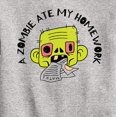 thumbnail image 3 of Instant Message - A Zombie Ate My Homework - Toddler & Youth Crewneck Fleece Sweatshirt, 3 of 6