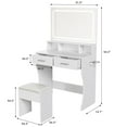 thumbnail image 4 of Juiluna Vanity Desk with LED Lights Mirror and Power Outlet, 3 Lighting Modes and Adjustable Brightness, Makeup Table Set with Storage Drawers and Chair for Women Girls Bedroom, 4 of 7