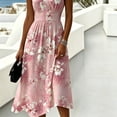 thumbnail image 6 of QUNYINEY A Line Women Dresses Floral Casual Long Sleeveless Sundress Loose Fit Beach V Neck Vacation Dresses, 6 of 6