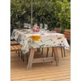 thumbnail image 3 of Outdoor Table Cloth with Umbrella Hole and Zipper, Vintage Spring Floral Waterproof Rectangle Tablecloth 60"x102", Summer Botanical Flowers Washable Table Cover for Outside Party Patio Picnic, 3 of 8