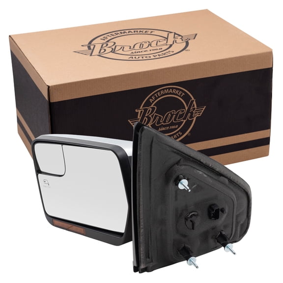 Brock Power Mirror for 2009-2014 F-150 Reflector Spotter Glass Pedestal Type Turn Signal Indicator