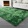 thumbnail image 3 of Softlife Soft Plush Tie Dye Velvet Rugs for Home Decor,Fluffy Carpet for Living Room,Bedroom,6' x 9',Emerald Green, 3 of 7