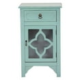 thumbnail image 1 of Heather Ann Creations Frasera 1 Drawer 1 Door Quatrefoil Glass Accent Cabinet, 1 of 3