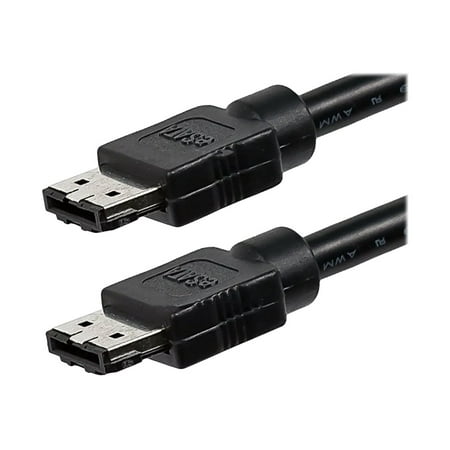 UPC: 0844660087915 | Monoprice DATA Cable – 6 Feet – Black | SATA 6 Gbps External Shielded Cable – eSATA to eSATA (Type I to Type I)