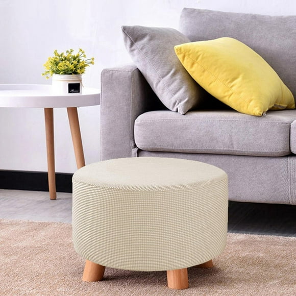 Round Pouf Covers Round Cover er Dustproof - Beige