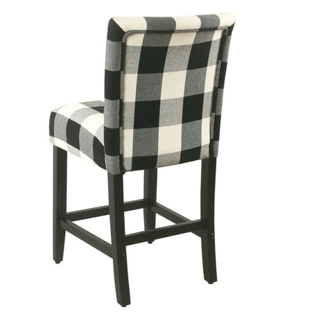 Photo 1 of **PATS ONLY**BROKEN LEG**
24" Classic Parsons Counter Height Barstool Plaid Black - HomePop