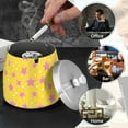 thumbnail image 4 of Yayeee Ashtray with Lid for Cigarette Smokeless Stainless Steel Home Ash Holder, Big Pink Stars Pattern, 4 of 7