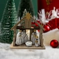 thumbnail image 2 of Nativity Scene Set - Holy Family & Manger,Wooden Christmas Nativity Scene Miniature Holy Family Figurines,Minimalism Boho Tabletop Christmas Manger Decorations for Indoor Home Mantel Display, 2 of 4