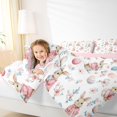 thumbnail image 3 of Erosebridal Cute Easter Rabbit Twin Comforter Sets for Girls, Flower Eggs Bedding Set, Pink Reversible, 2pcs, 3 of 6