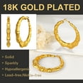 thumbnail image 6 of U7 Women Large Big Hoop Earring Stainless Steel Gold Plated Bamboo Earrings 60mm Christmas Anniversary Gift for Mother Wife, 6 of 8