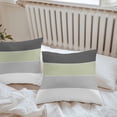 thumbnail image 4 of Grey Sage Outdoor Pillow Covers Set of 2 Green and White Striped Geometric Waterproof Throw Pillow Case Decorative Square Cushion Cover for Patio Couch Garden Balcony, 26"x26", 4 of 9
