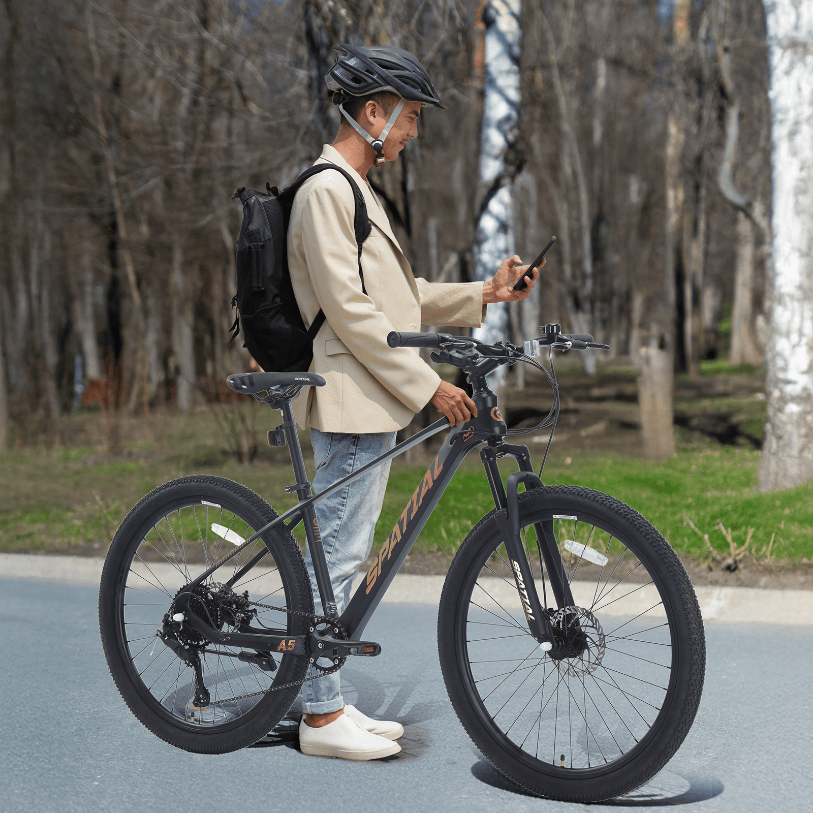 SPATIAL Adult Mountain Bike, 27.5" Wheel Bike for Man Women, 8 Speeds Gear,Magensium Frame Mountain Bicycle