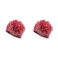 thumbnail image 4 of Tuque Style Bohème Hijab Imprimé Floral Turban Protection des Oreilles Bonnet Fleur Rouge Ensemble de 2, 4 of 6