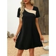 thumbnail image 4 of Gleelaud Women's Color Block Casual Elegant T-shirt Dresses Short Sleeve Boho Beach Dress, 4 of 5