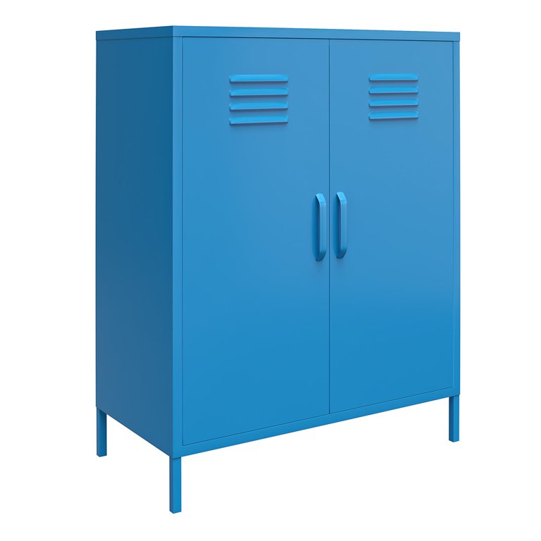Novogratz Cache 2 Door Metal Locker Style Storage Accent Cabinet