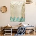 thumbnail image 2 of Ocean Waves And Clouds Tapestry, Grunge Vintage Design Water Silhouette Nautical Theme, Wall Hanging for Bedroom Living Room Dorm Decor, 60W X 80L Inches, Sand Brown Cream Seafoam, by Ambesonne, 2 of 5