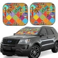 thumbnail image 6 of Kdxio Dancing African Womans Print 2-Piece Sun Shade Front Windshield - Foldable Car Front Window Sunshades For Most Sedans Suv Truck, 6 of 6
