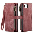thumbnail image 2 of CaseMe Case for iPhone 16e Wallet Case for Women Men, Fashion Durable PU Leather Magnetic Flip Lanyard Strap Wristlet Zipper Card Holder Wallet Phone Case for iPhone 16e 6.1-inch,Red,For iPhone 16e, 2 of 9