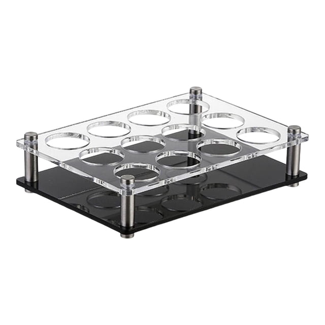 Bandeja para vasos de vidrio Estante para tazas de cóctel Soporte para encimera Taza de café Estante para tazas de agua Agujeros redondos Soporte para , 12 hoyos negro