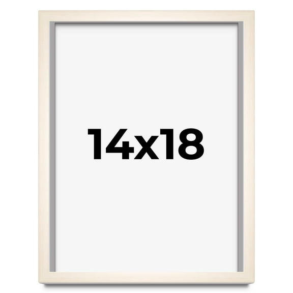 14x18 Shadow Box Cream of Wheat White Washed Display Frame | 0.875 Inches Deep Solid Wood Shadowbox