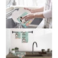 thumbnail image 5 of Green Easter Kitchen Dish Towels for Drying Dishes Set of 2, Spring Cartoon Bunny Colorful Eggs Wood Grain Waffle Weave Microfiber Hand Tea Bathroom Towels Quick Dry & Absorbent Towel 15.7x23.6, 5 of 7